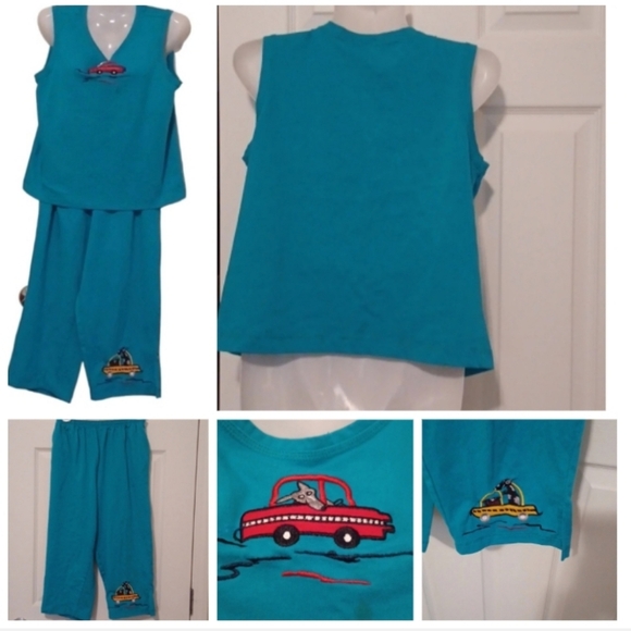 💙🌹TANK top and shorts with cute embroidery - Picture 1 of 13